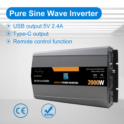 좋은 가격 2000W 순수 정현파 전력 인버터 – DC 12V/24V/48V to AC 110V/220V 온라인으로